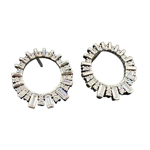 Pandora ALE Baguette CZ Ice Cube Wreath In 925 Sterling Silver Earrings - Picture 1 of 8